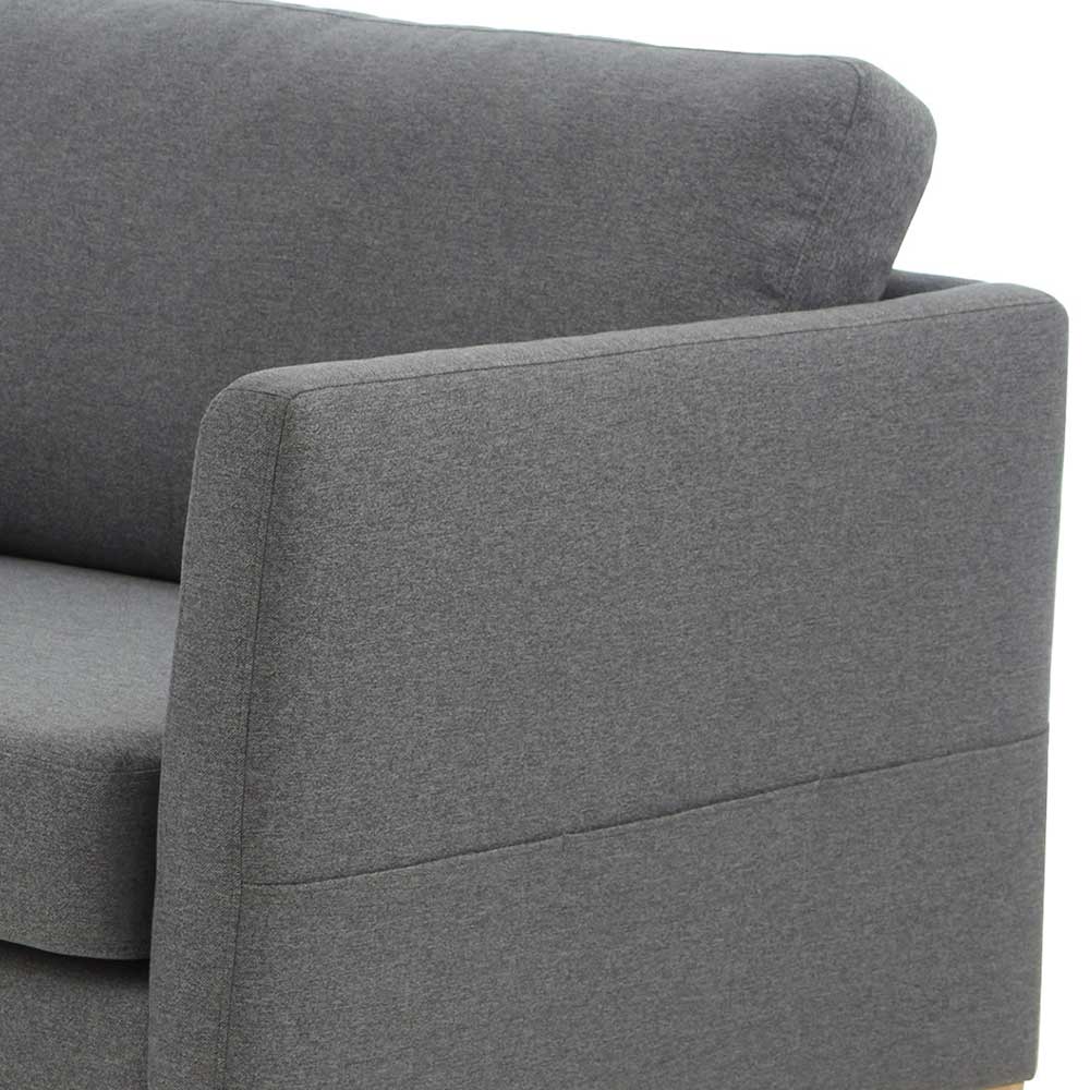 Ecksofa in Grau Stoff - Dreisitzer - Donnsai
