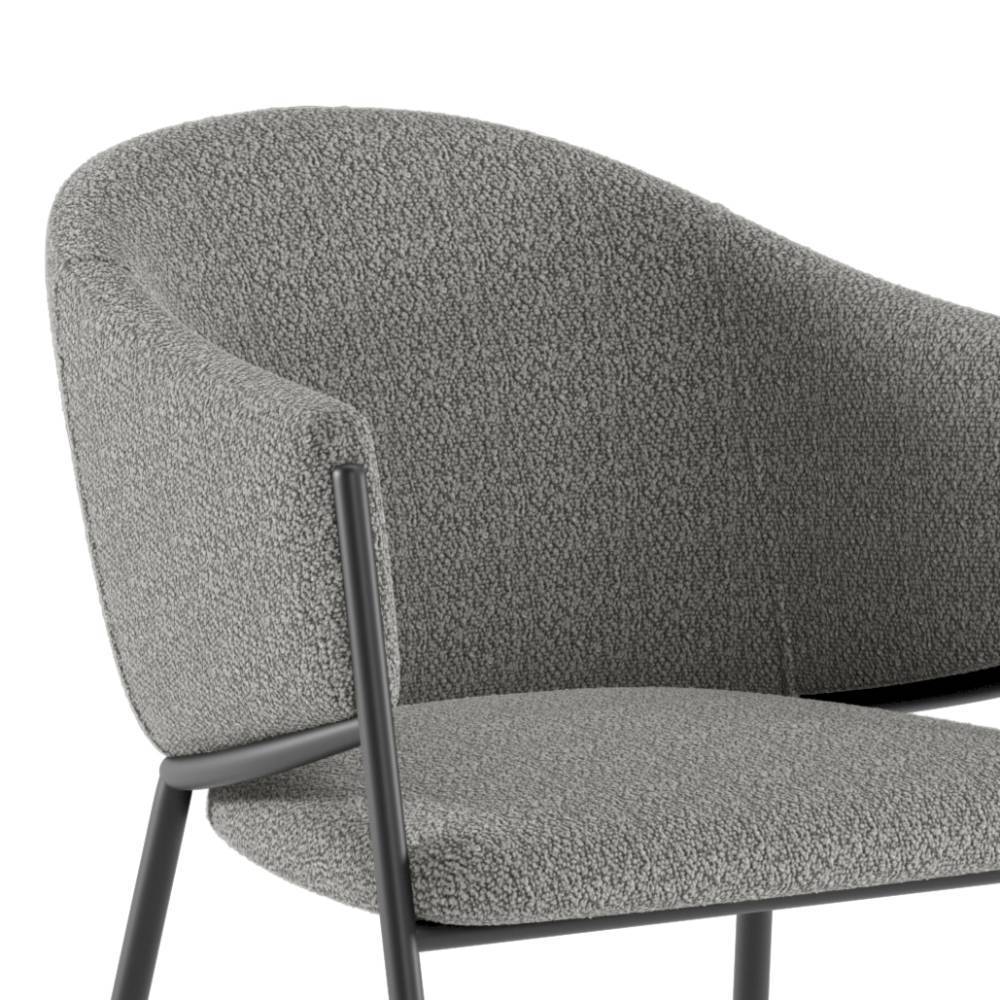 Tischsessel in Grau Boucle - Etura (2er Set)