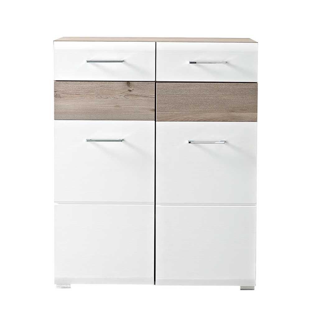 Flur Schuhschrank Brosgo in Weiß Silbereiche