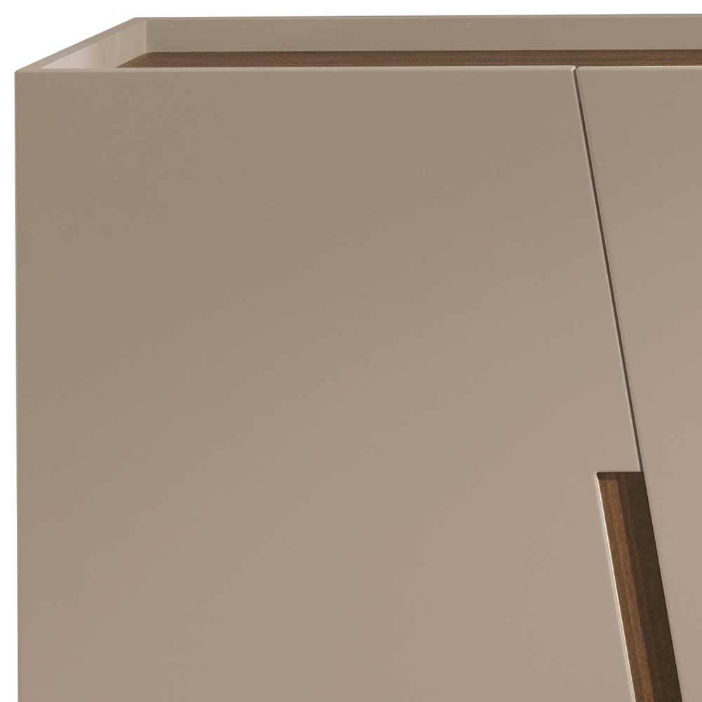 3-türiges Sidebodard in Taupe und Teak - Cadiz