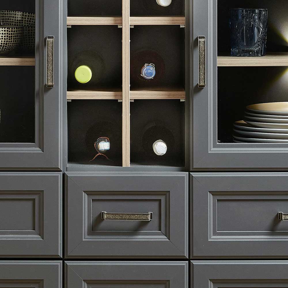 143x150x42 Landhaus Highboard mit Flaschen Regal - Thumbs