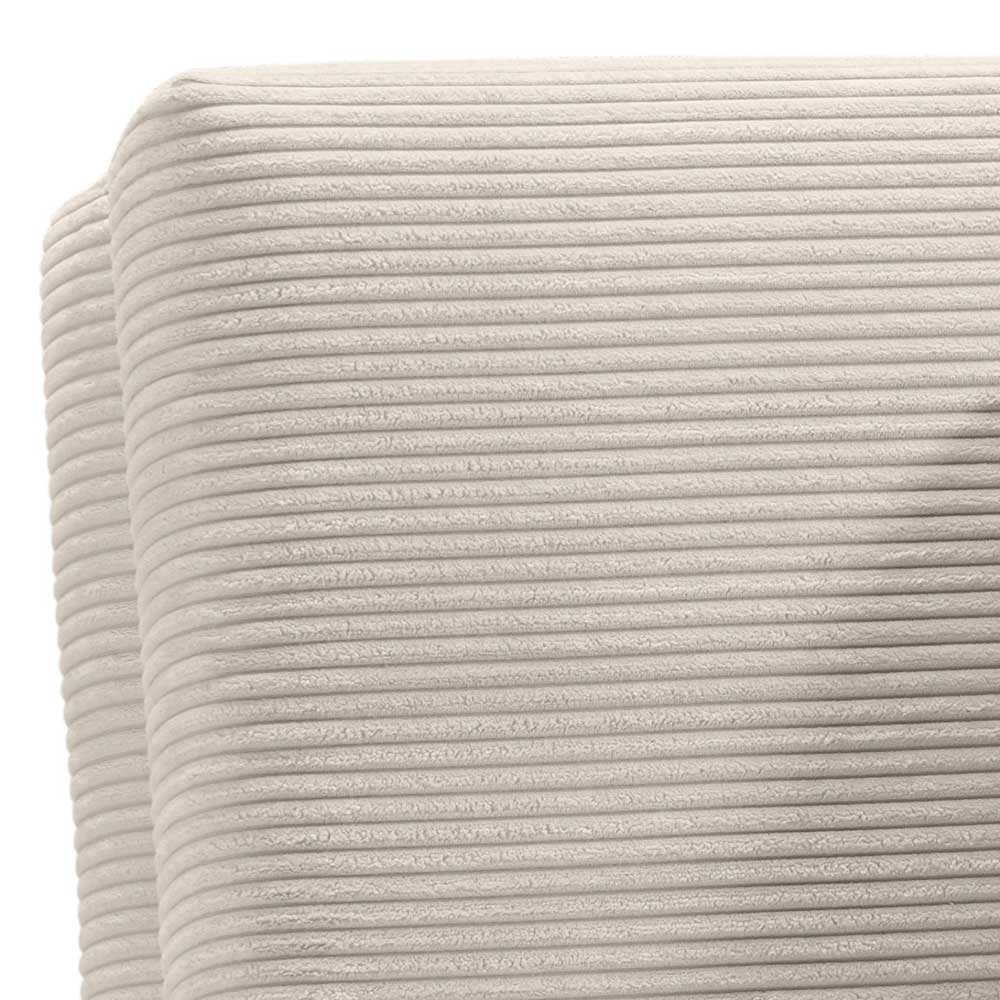 Detailansicht des beigen Cordstoffbezugs mit feiner Rippenstruktur des Sessels – Samurai
