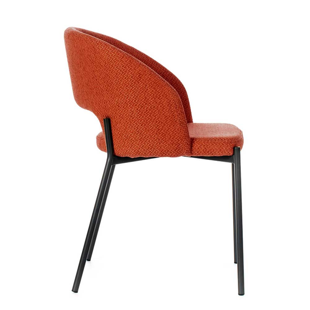 Strukturstoff Polsterstuhl in Orange - Megida (2er Set)