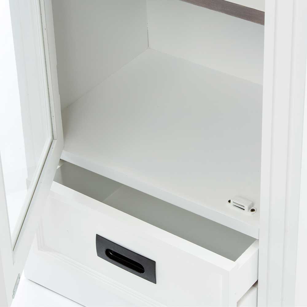 54x130x36 Landhaus Vitrine mit Tür & Schublade - Bleaks