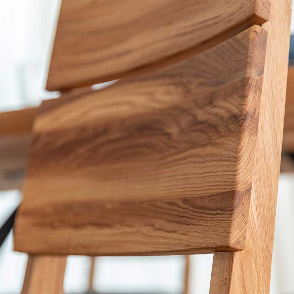 Design Holzstuhl massiv mit Kunstleder Sitz - Dosario
