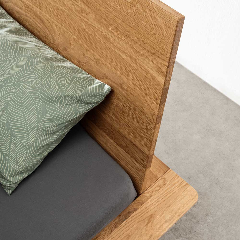 Design Schwebebett aus Wildeiche Massivholz - Nowy