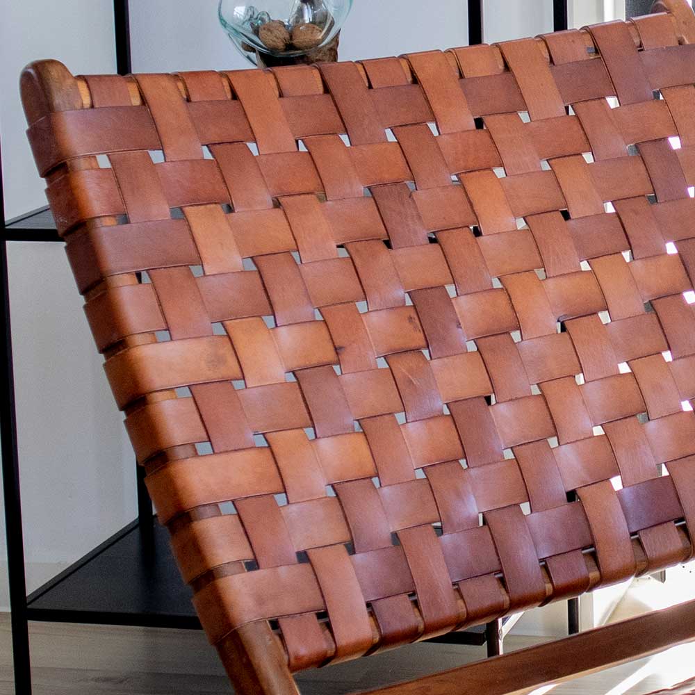 Design Lounge Stuhl aus Leder Geflecht - Maisu