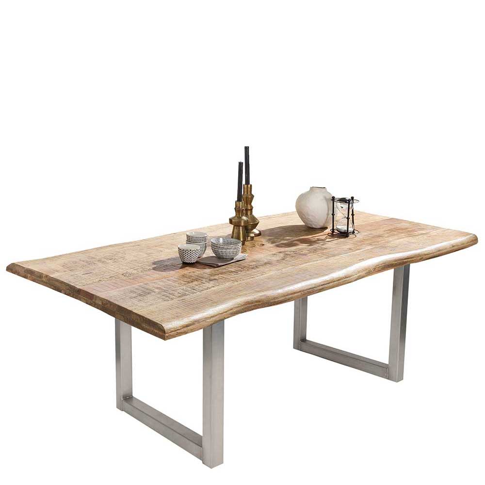 Tisch mit Mango Baumkante Holzplatte - Lateo