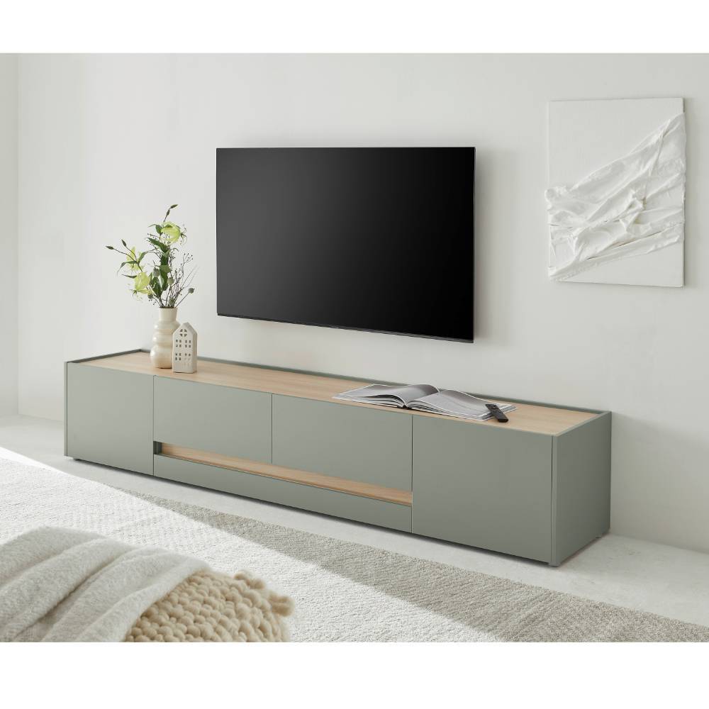 TV Anbauwand Kombi in Graugrün - Socotta (dreiteilig)