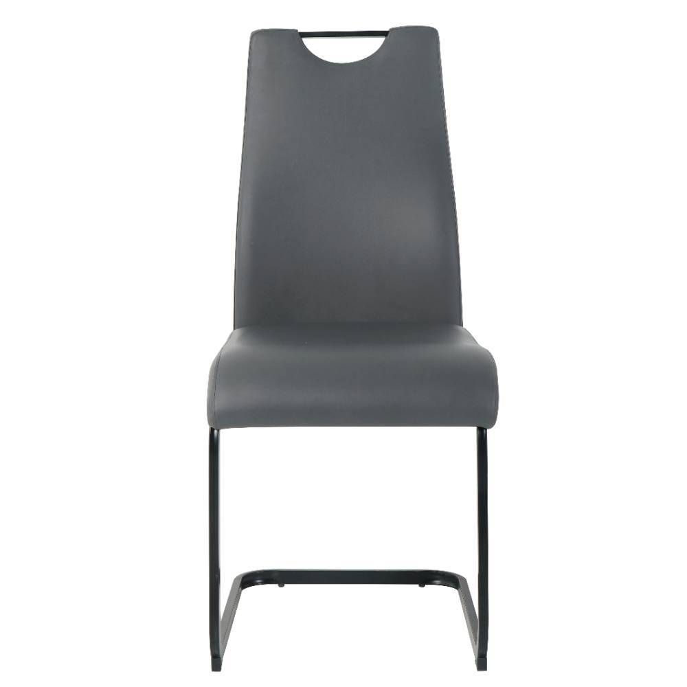 Esstisch Schwingstuhl in Grau und Schwarz - Tiviancos (2er Set)