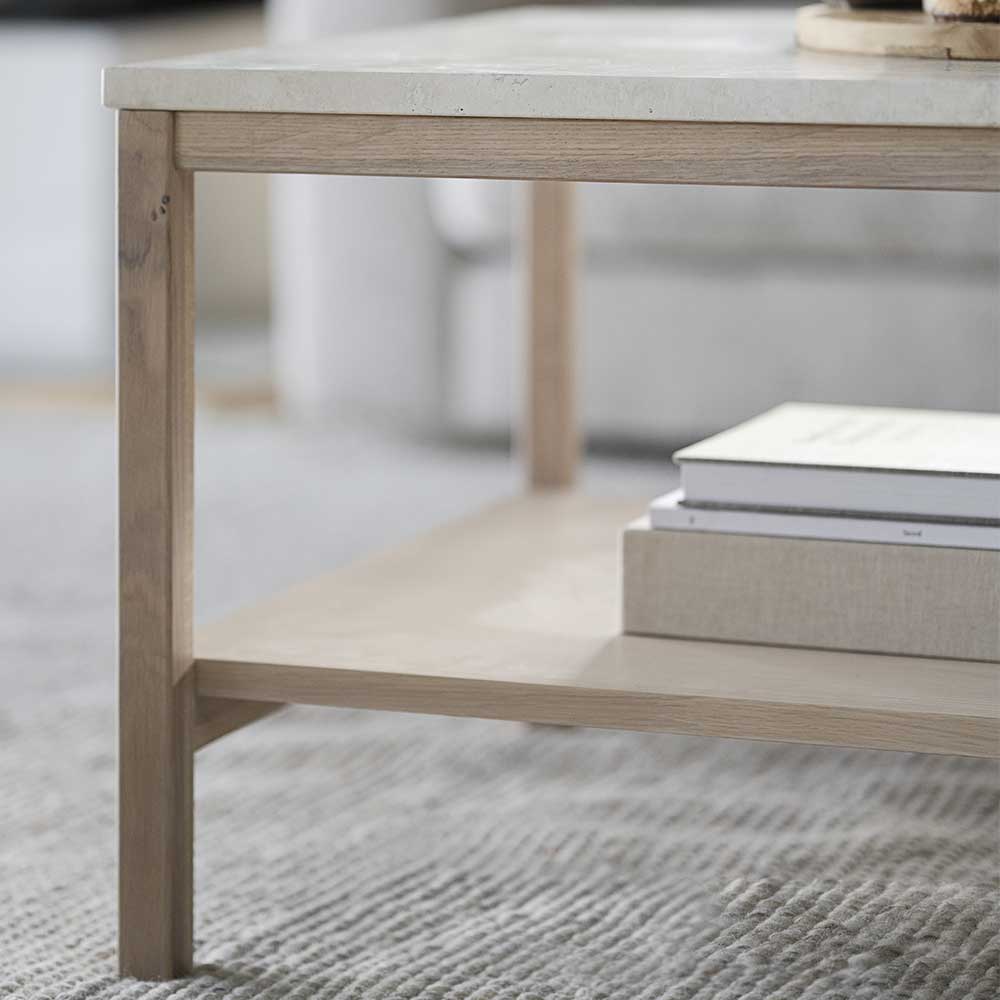 Travertin Couchtisch 140x45x60 cm - Brectan