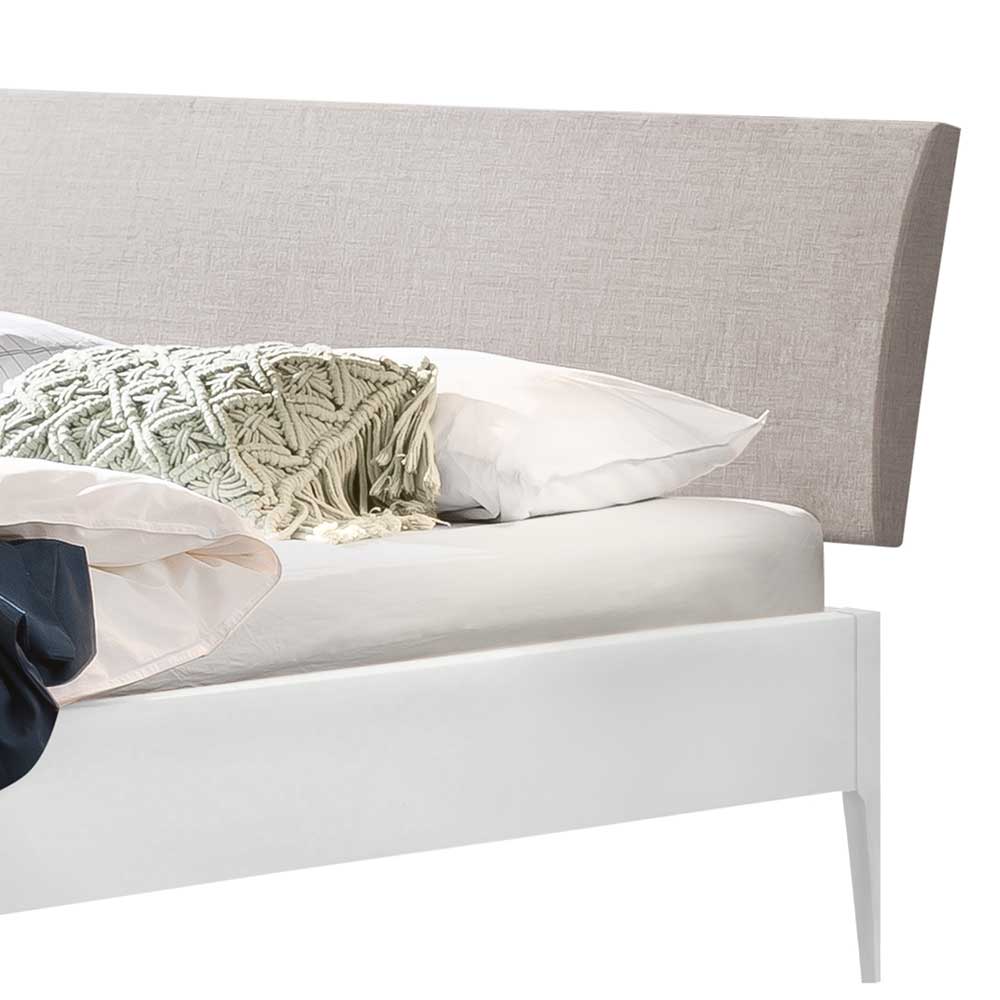 Modernes Bett in Weiß mit grauem Kopfteil - Cracks