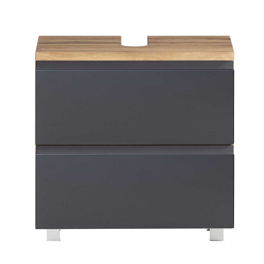 60cm Unterbeckenschrank in Grau & Wildeiche - Jambi