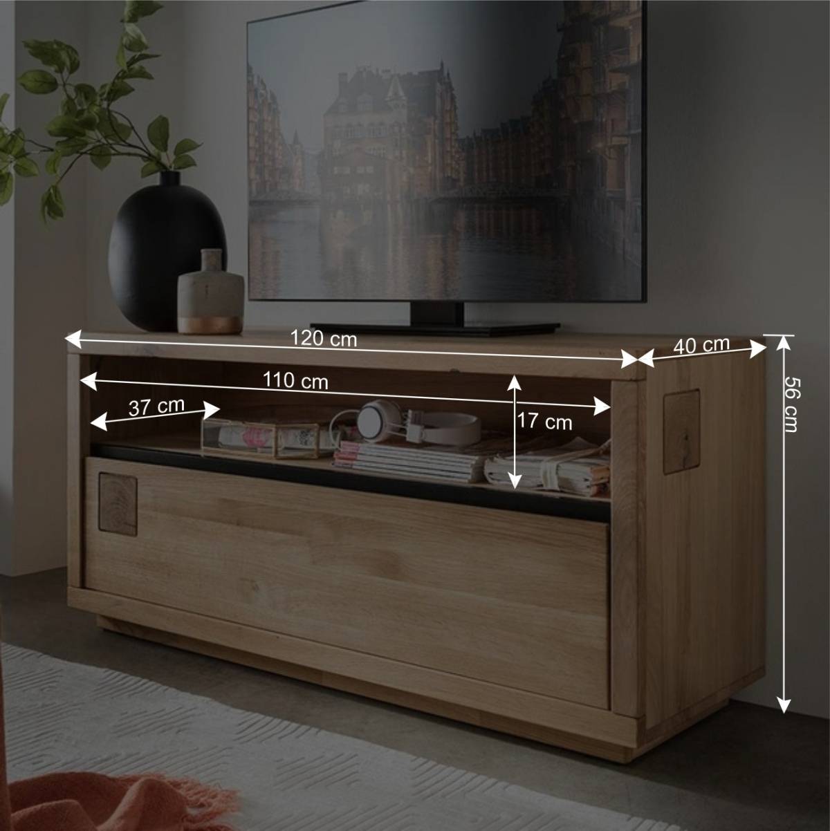 Moderner TV Unterschrank aus Wildeiche - Embleys