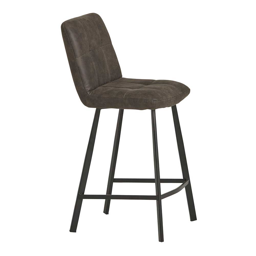 Graue Barstühle gepolstert - Jano (2er Set)