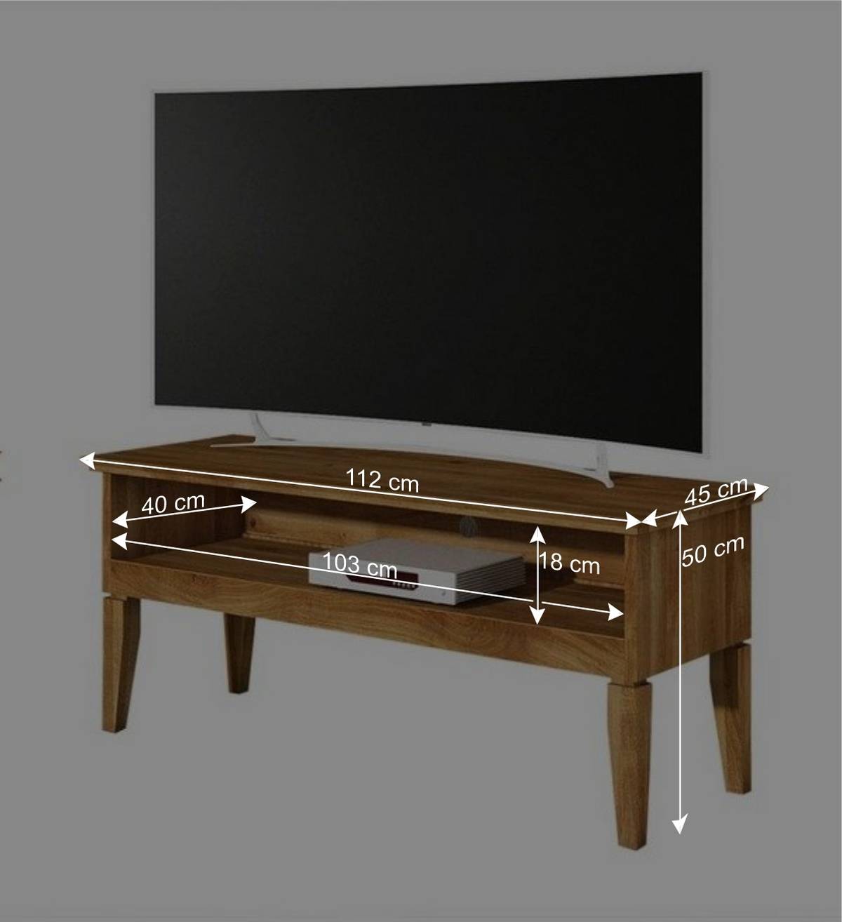 TV Tisch Masdamos aus Wildeiche Massivholz