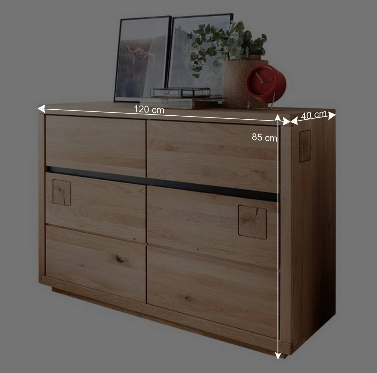 120x85x40 Moderne Kombi-Kommode auf Sockel - Embleys