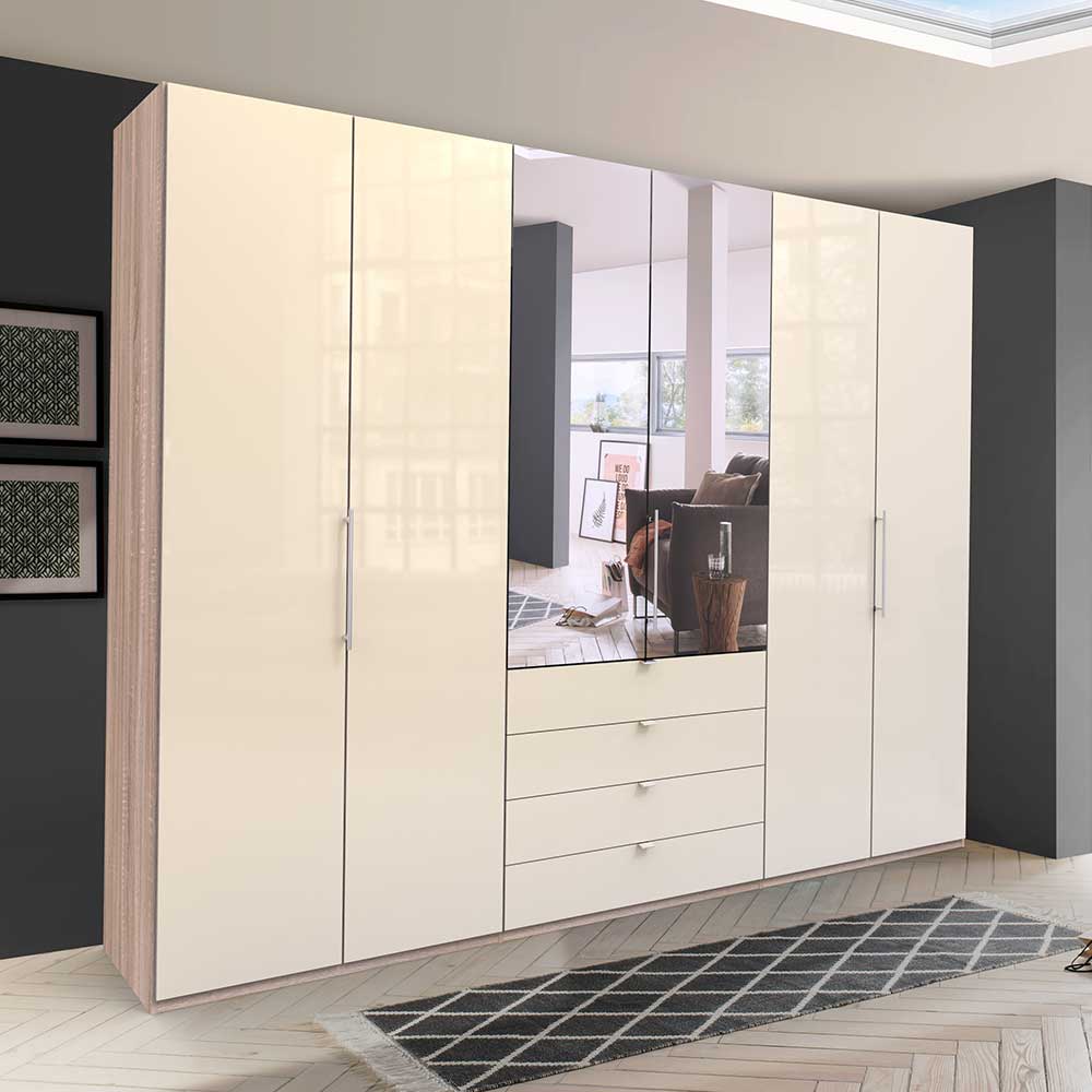 Schlafzimmer Kleiderschrank mit Spiegel Falttür - Rativian