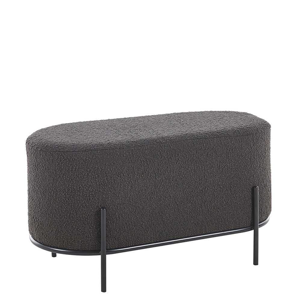 Boucle Hocker in Oval 80x42x40 cm - Nabrosia