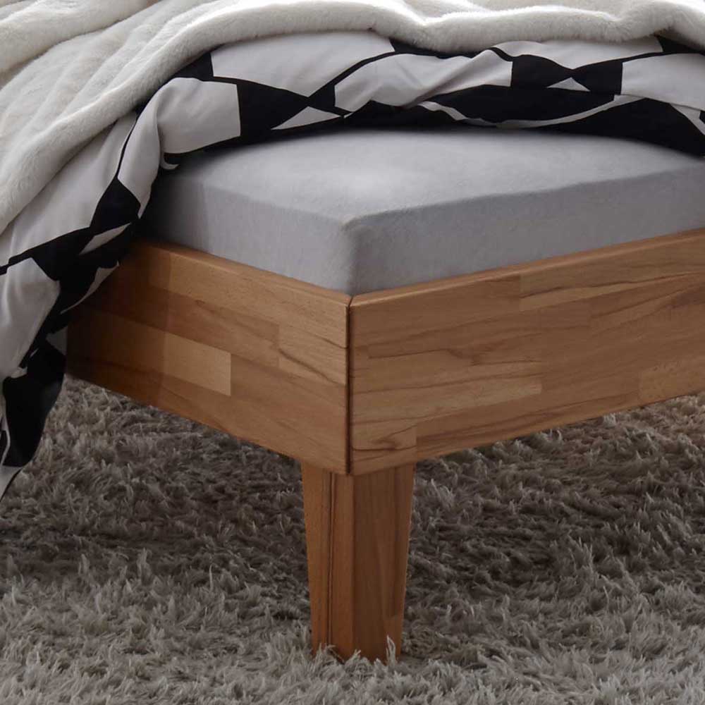 Echtholz Bett mit Hänge-Nachttischen - Vanesto (dreiteilig)