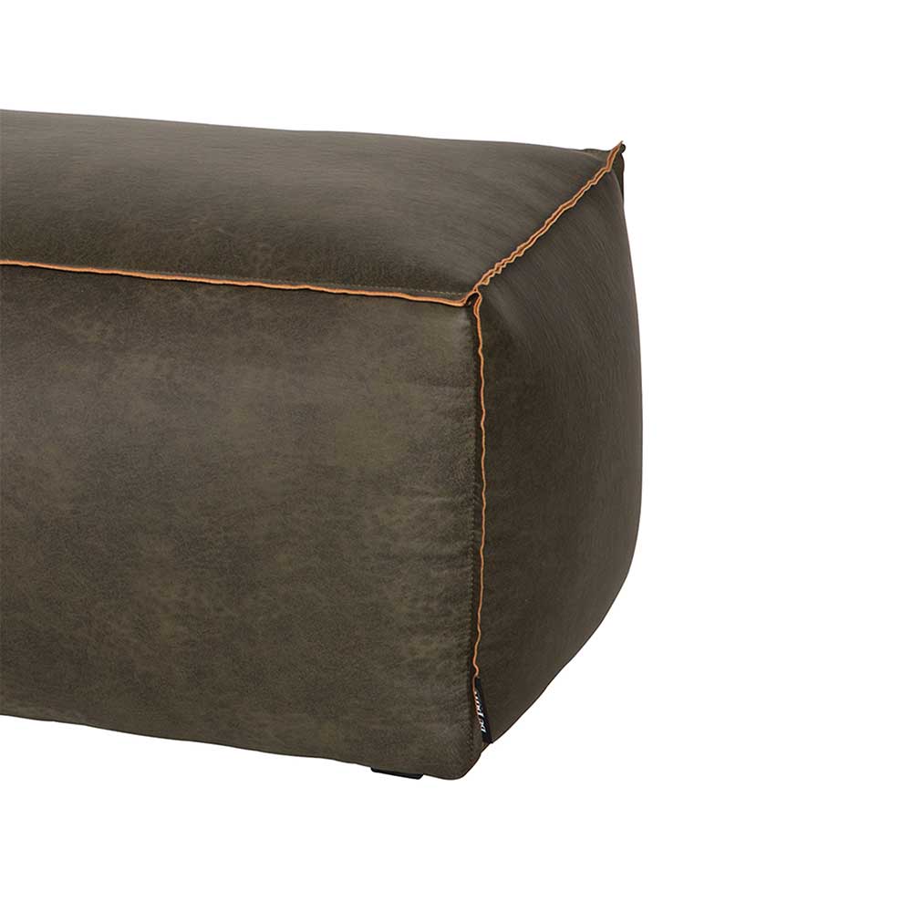 Sitzhocker Pouf Zoika in Oliv Grün