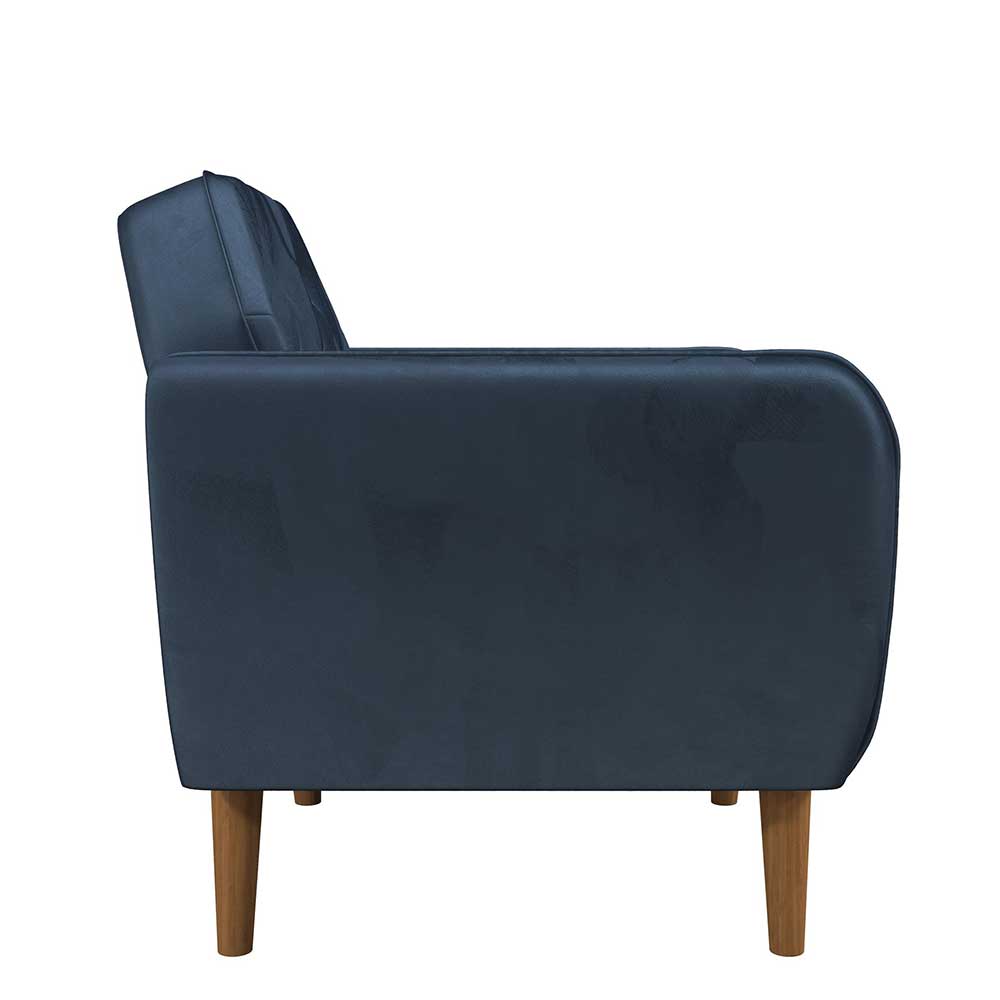 Lounge Sessel in Blau Samt - Sadinos