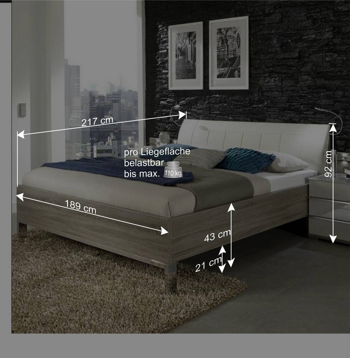 Schlafzimmer Einrichtung Möbelset - Devanico (vierteilig)