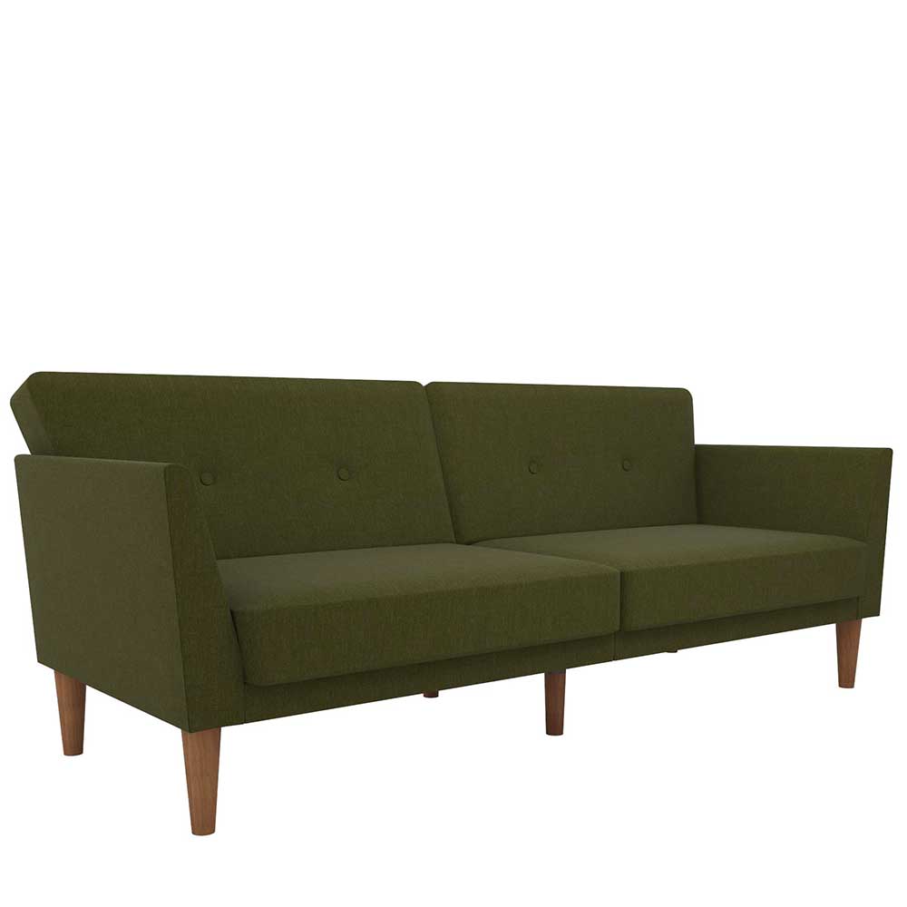 Sofa mit Bettfunktion in Oliv Grün - Limkel