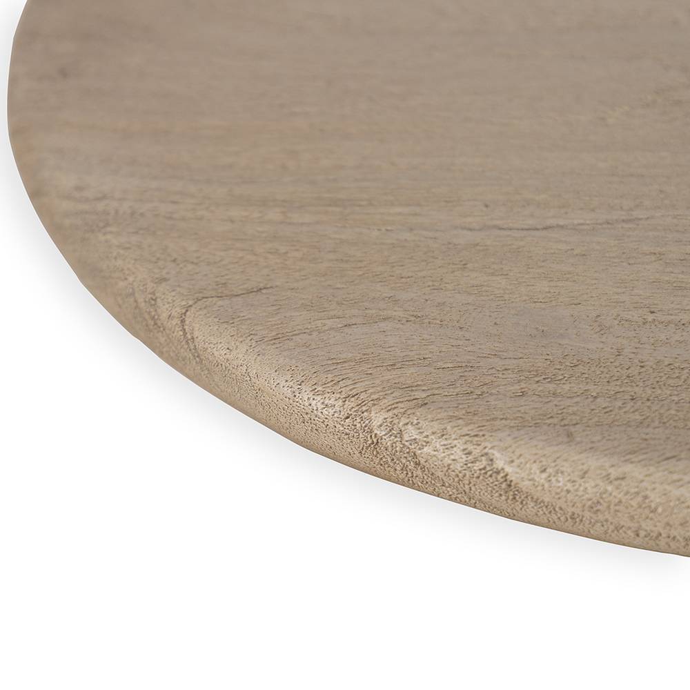 Runde Akazienholz Tischplatte aus Massivholz mit sichtbarer Holztextur – Emorie