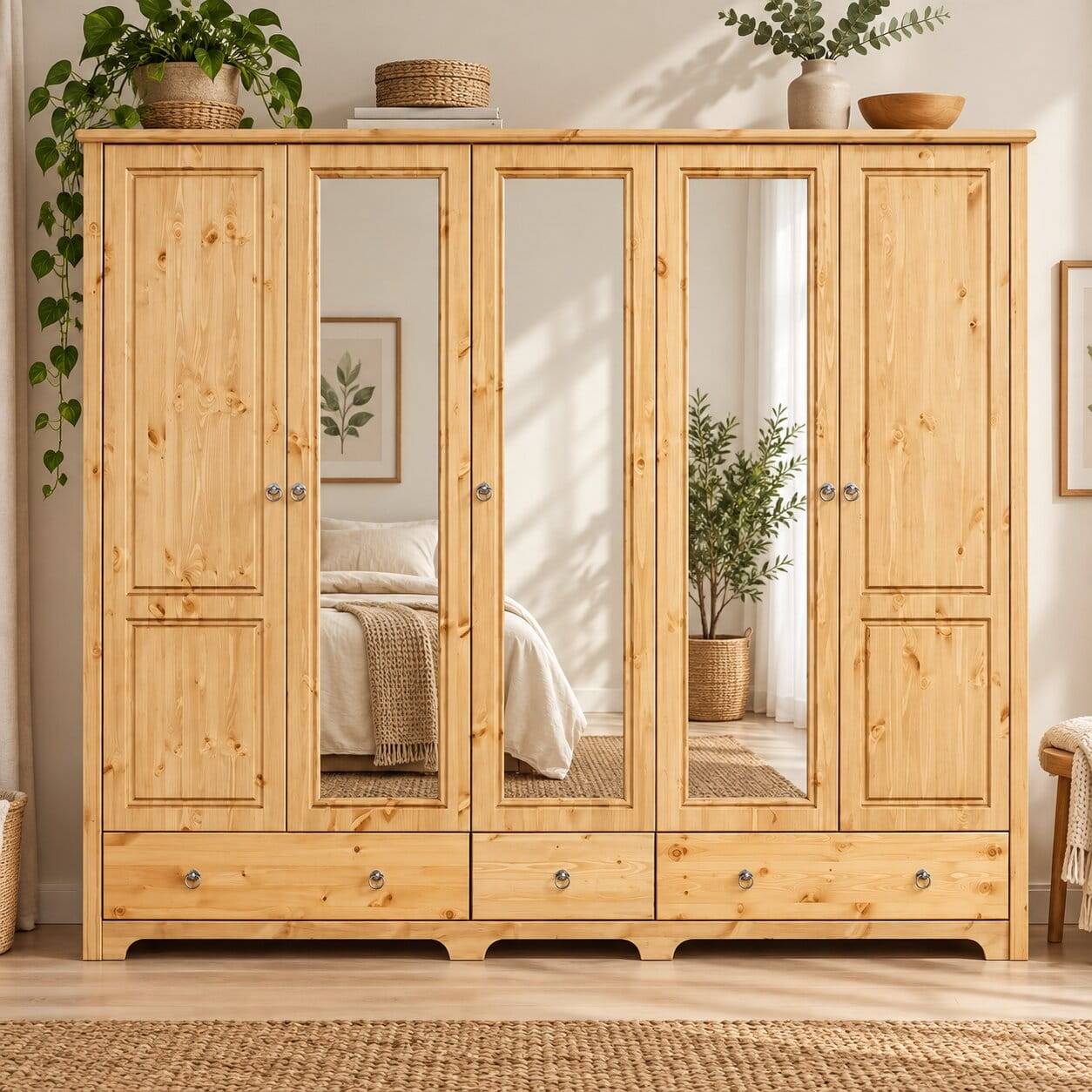 Großer Schlafzimmerschrank in Natur - Imressa