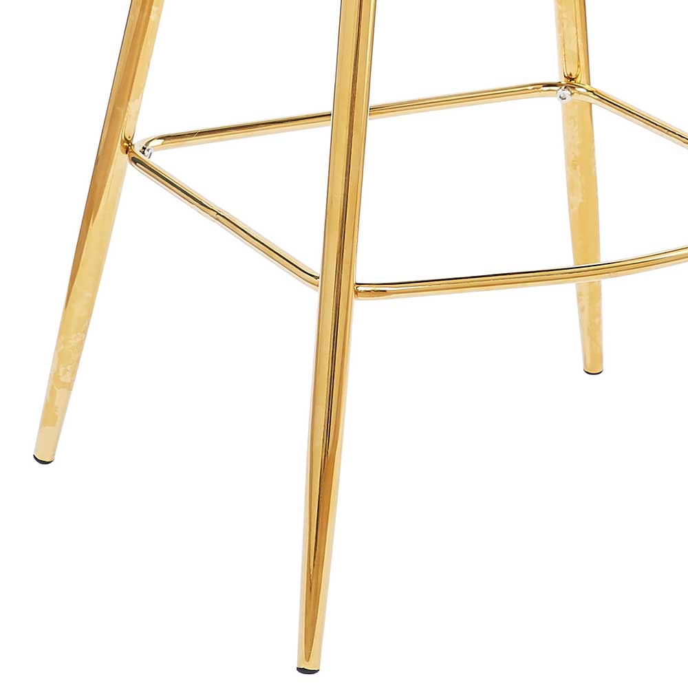 Barhocker mit Muschel-Lehne in Beige - Grovossa (2er Set)