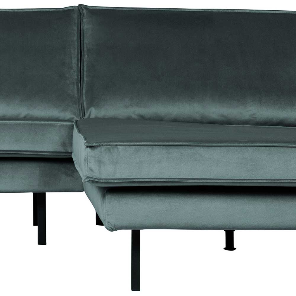 Velvet Polsterecke in Petrol & Schwarz - Fledos