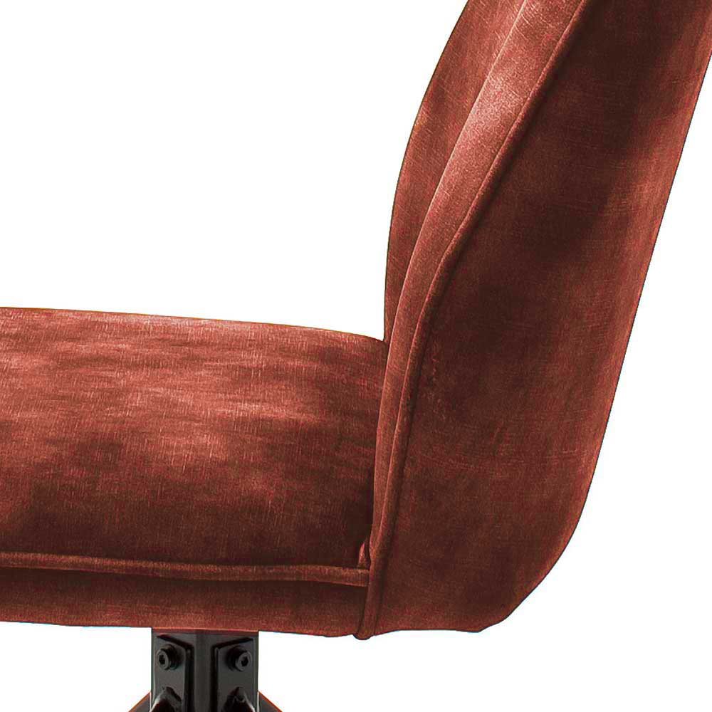 Velours Drehstuhl für Esstisch - Klara (2er Set)