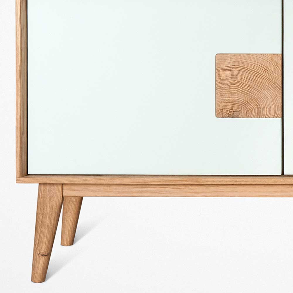 Design TV Schrank in Weiß & Eiche Bianco - Julecas