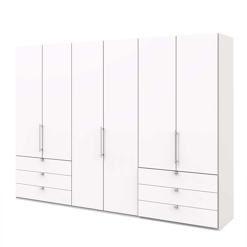 Weißer 3m Kleiderschrank mit Metallgriffen - Donpiave