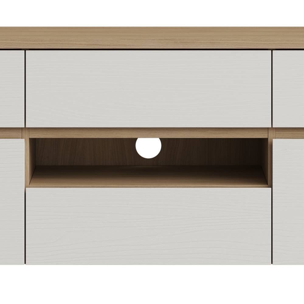 TV-Board in Weiß und Eiche Dekor - Ovidio