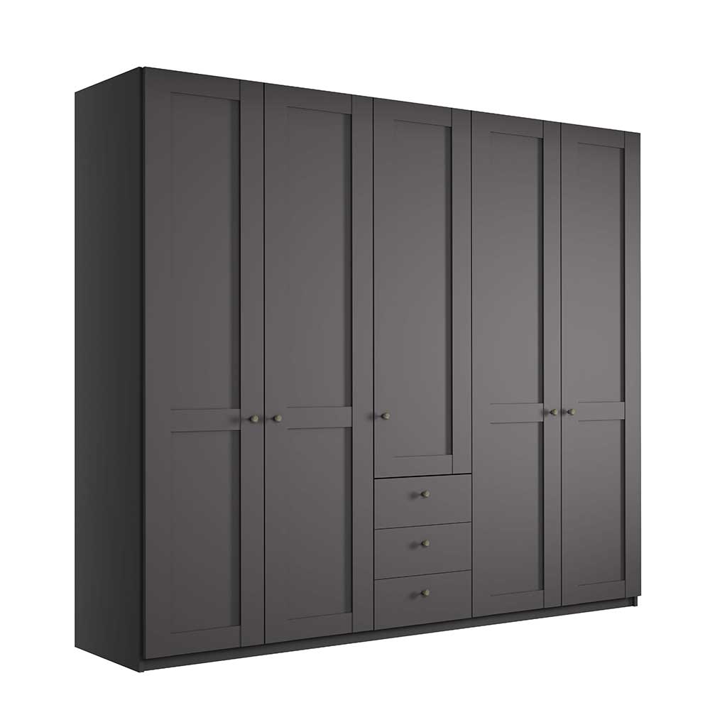 Moderner Kleiderschrank in Dunkelgrau - 5-türig - Mataram