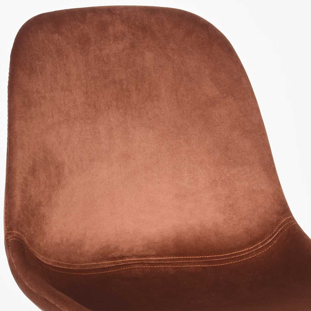 Scandi Chic Polsterstuhl in Rost Samt - Broncing (2er Set)