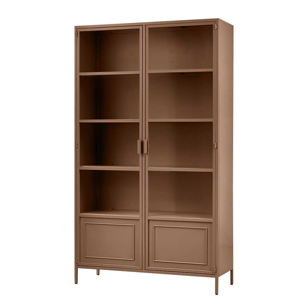 Metall Vitrinenschrank in Braun - Last
