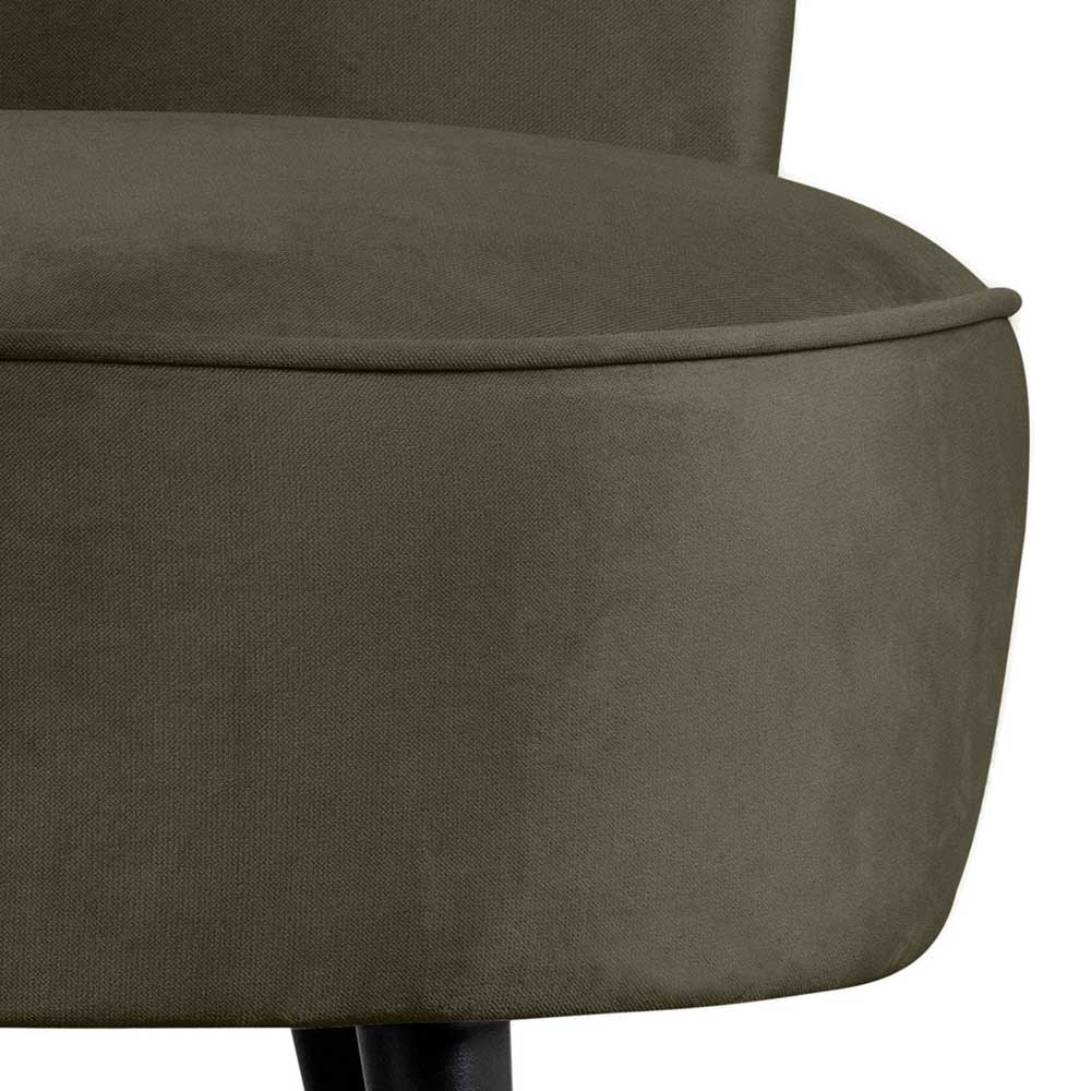 1-Sitzer Retro-Sofa aus Samt in Dunkelgrün - Isydro