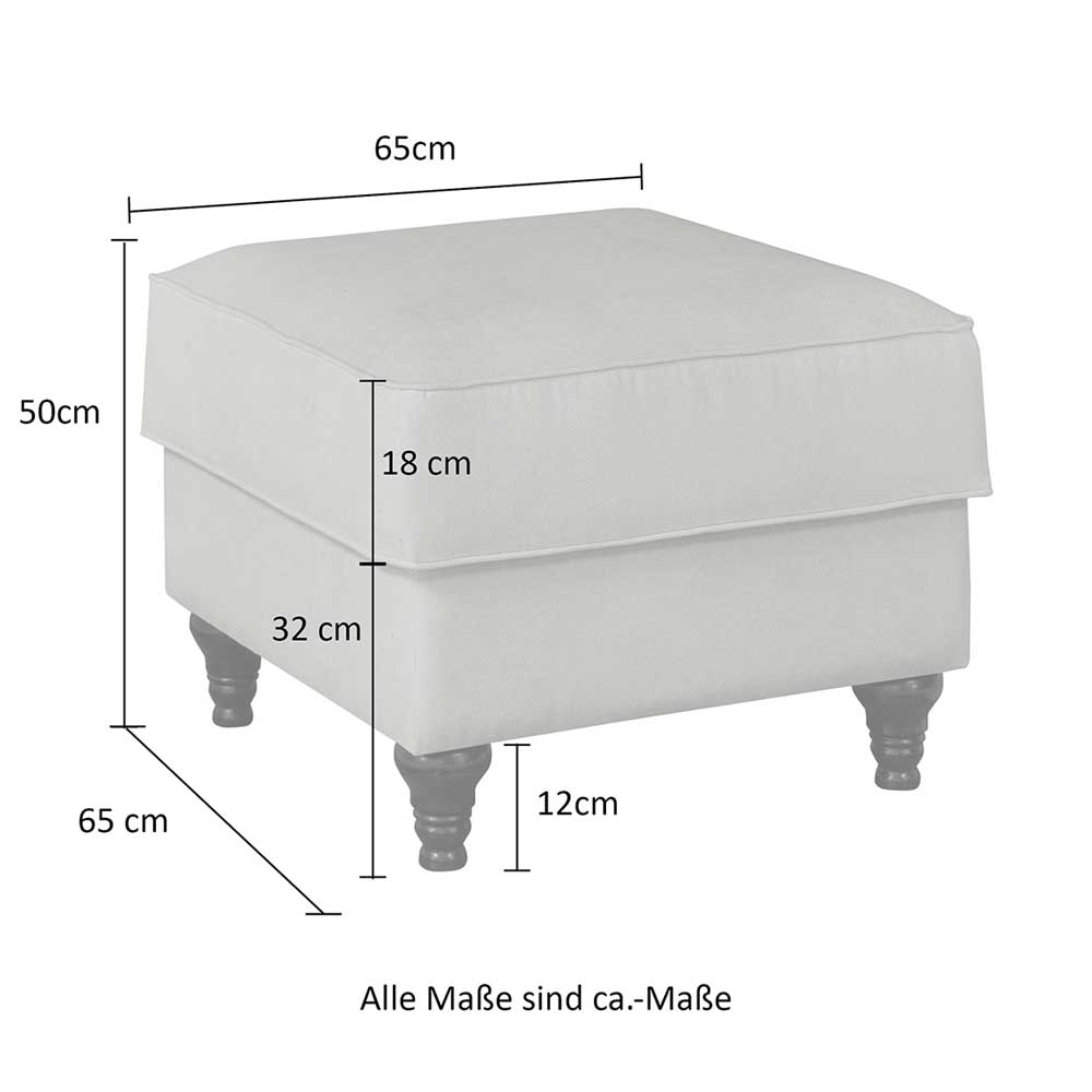 Gepolsterter Hocker im Vintage Landhaus Look - Merandes