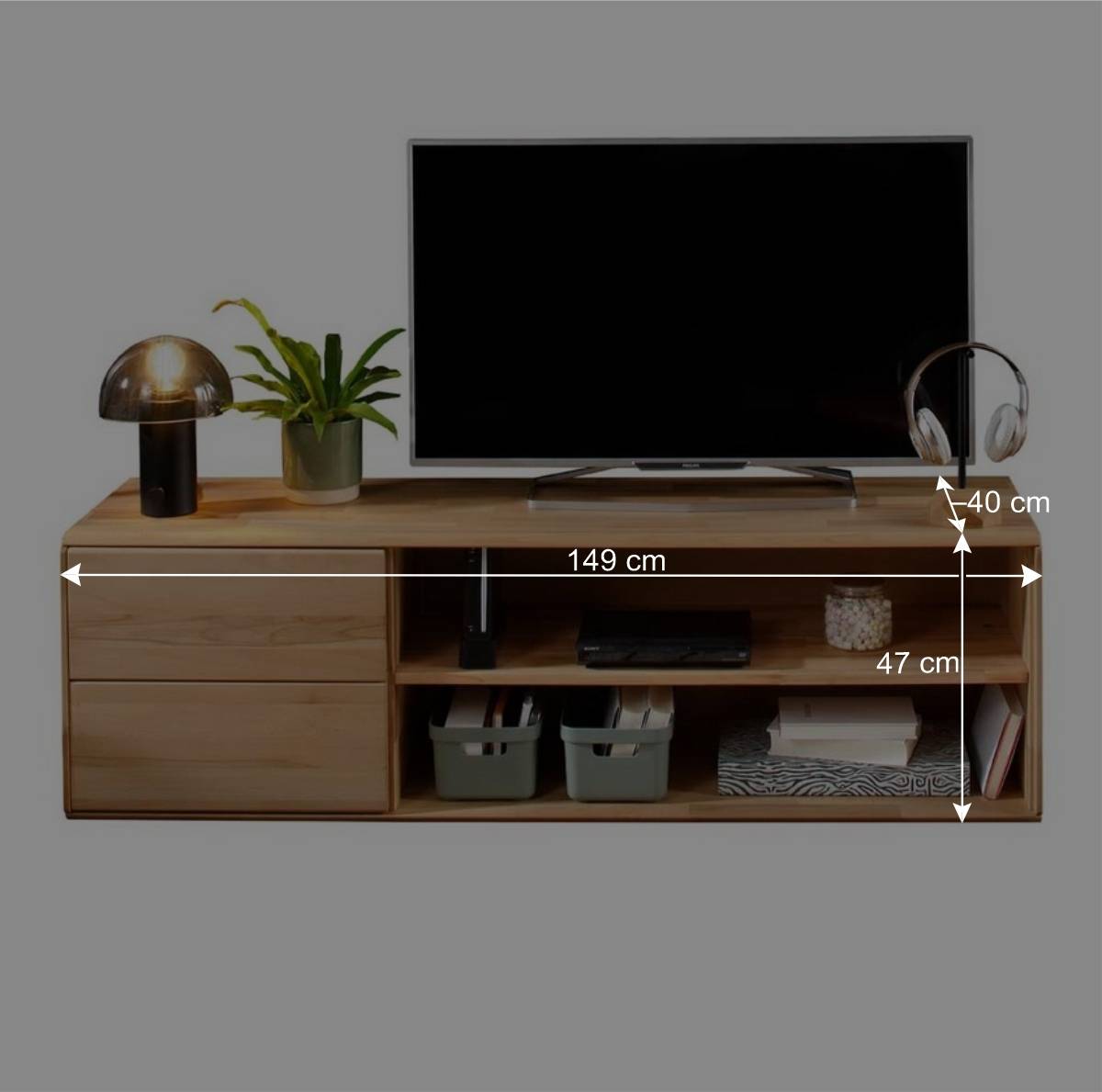 TV Lowboard aus Kernbuche Massivholz - Namgon