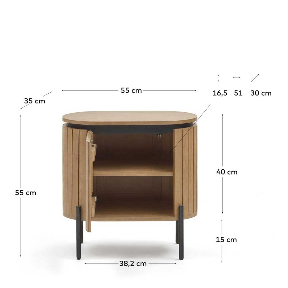 Design Nachtschrank in ovaler Form - Ilvenda