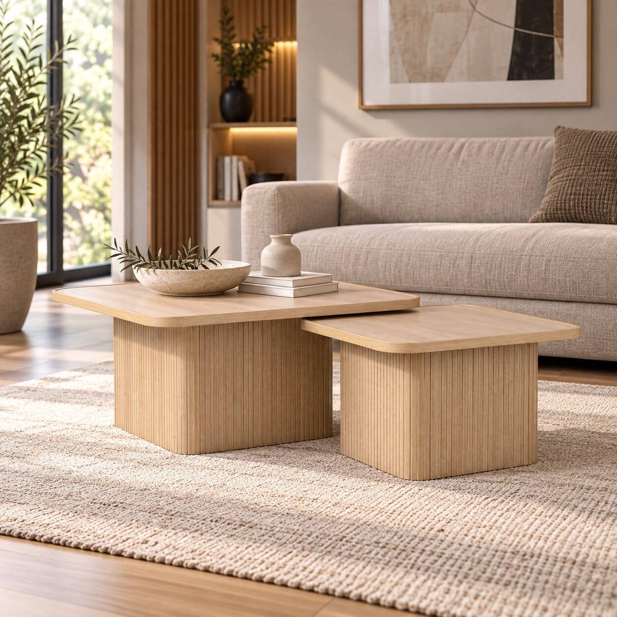Couchtisch Duo in White Wash - Viomantica (zweiteilig)
