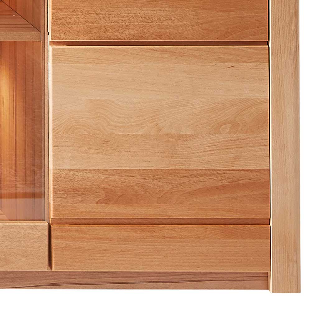 Highboard mit Glaseinsatz und LED Licht - Amyonta
