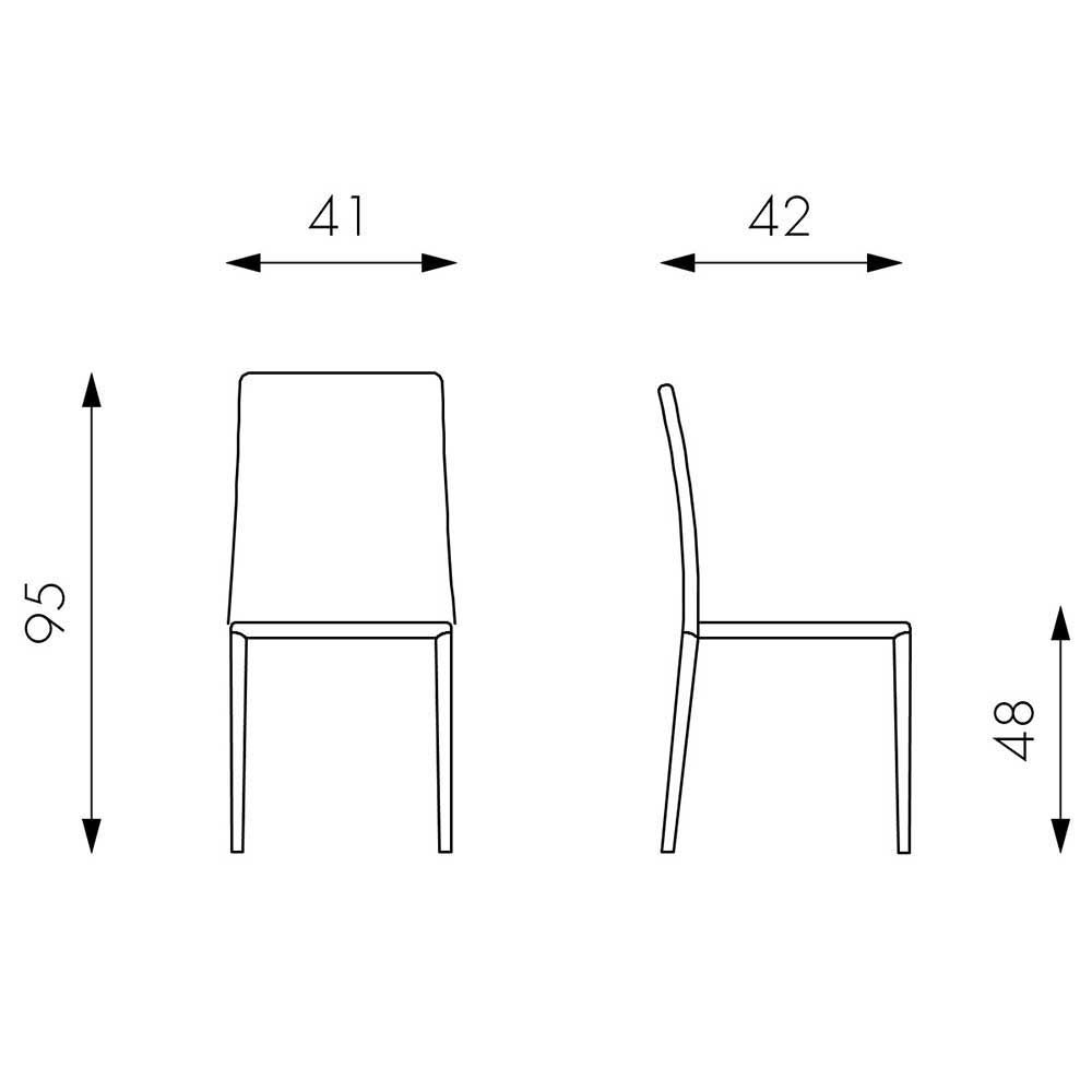 Moderner Stapelstuhl in Weiß Lorca aus Metall (4er Set)