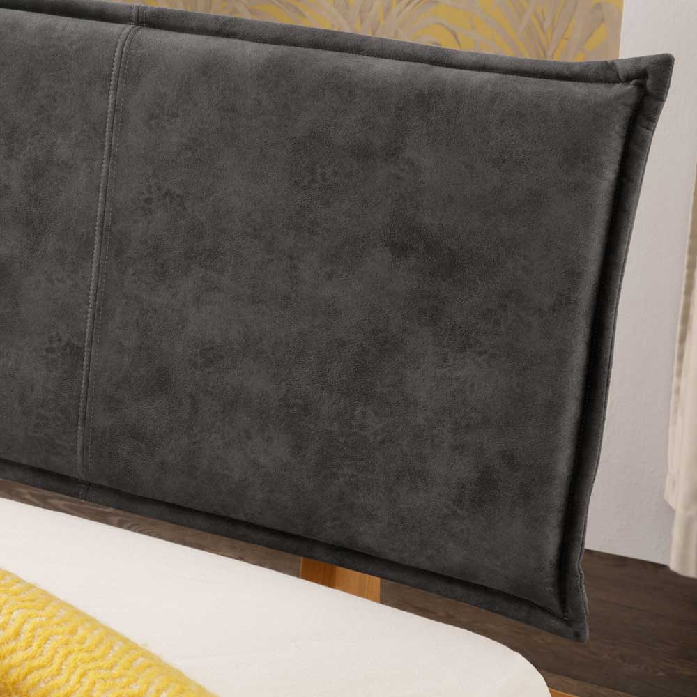 Design-Balkenbett mit Polsterkopfteil - Kalastania