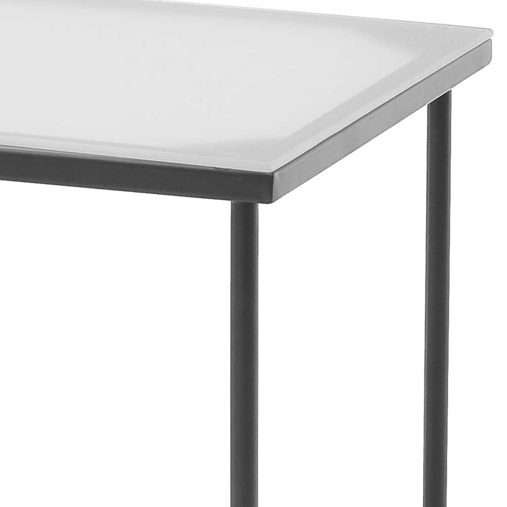 44x41x35 Beistelltisch mit Weißglasplatte - Acamars