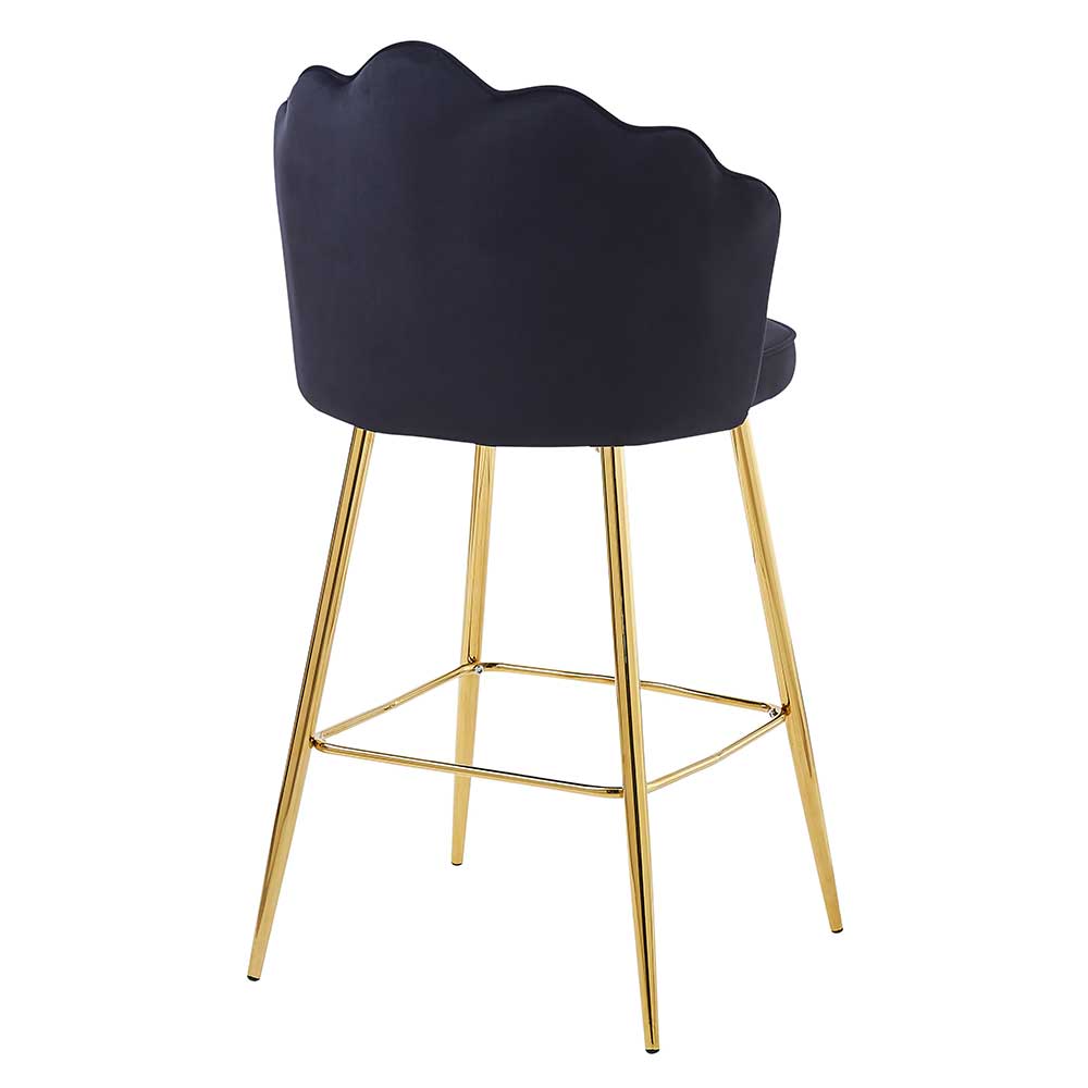 Barhocker mit Muschel Lehne in Schwarz - Geniale (2er Set)