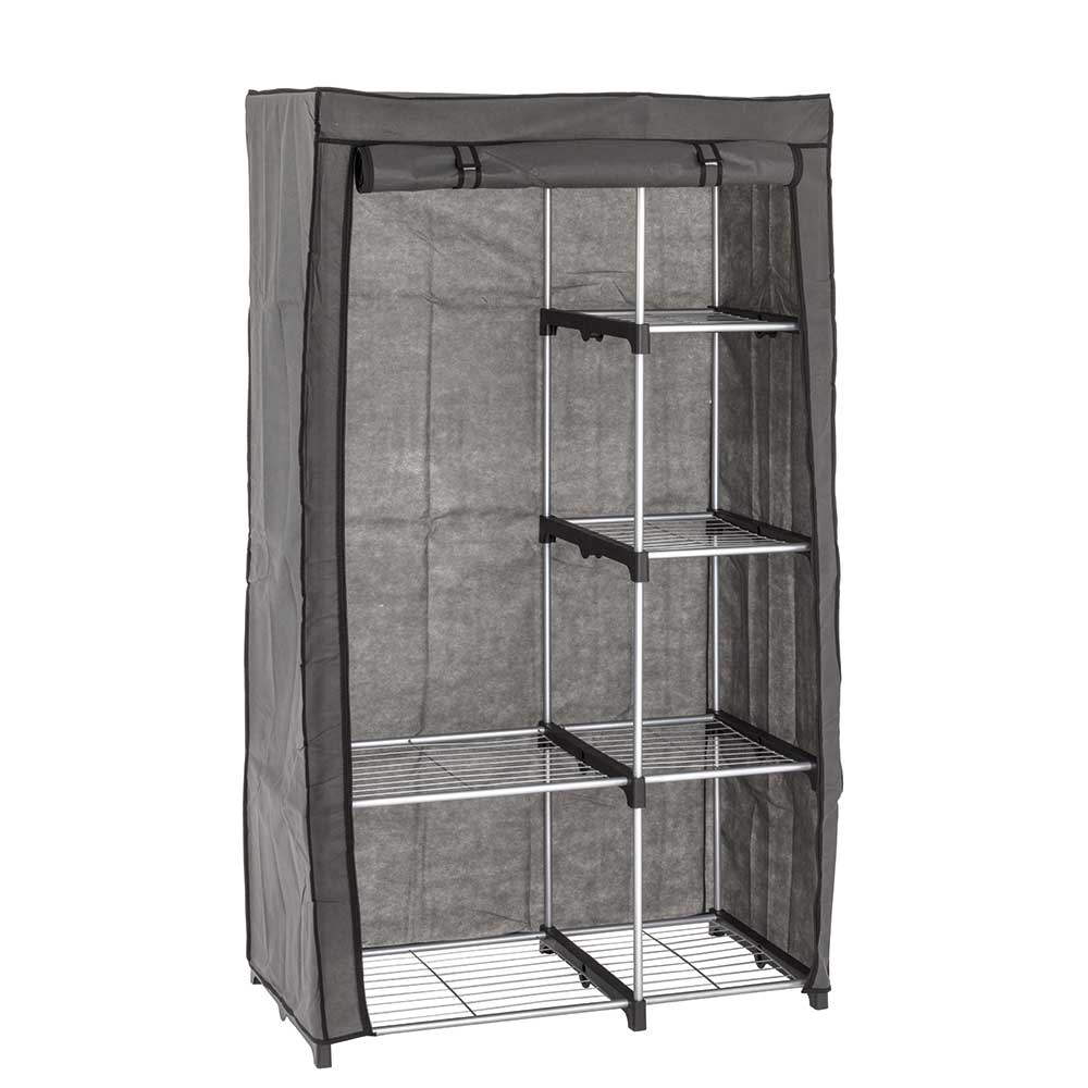 96x170x50 Textil Kleiderschrank in Grau - Leo